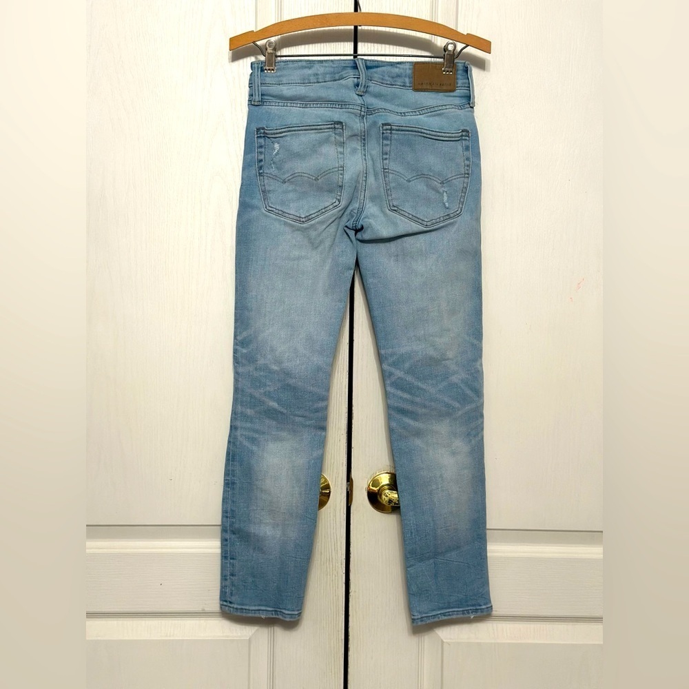 American Eagle Outfitters Men's AirFlex Patched Slim Jean Size 26X28 From 9/23 - Picture 2 of 5